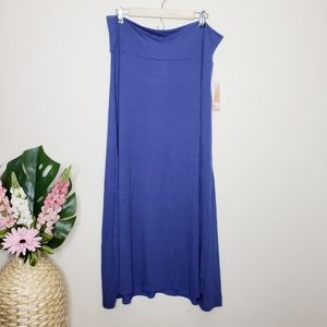 Honey & Lace Blue Lightweight Maxi Skirt NWT